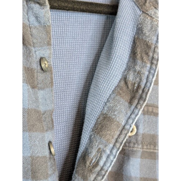 LL Bean Shacket Size M  Item 0 JTP7 VTG Plaid Blue Flannel Shirt Jacket Lined - Picture 5 of 6